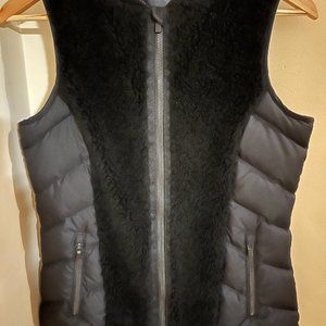 Athleta Black Down Vest with Sherpa